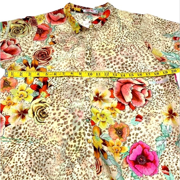 Johnny Was Silk Hera Calia Tunic Size Small - Picture 13 of 14